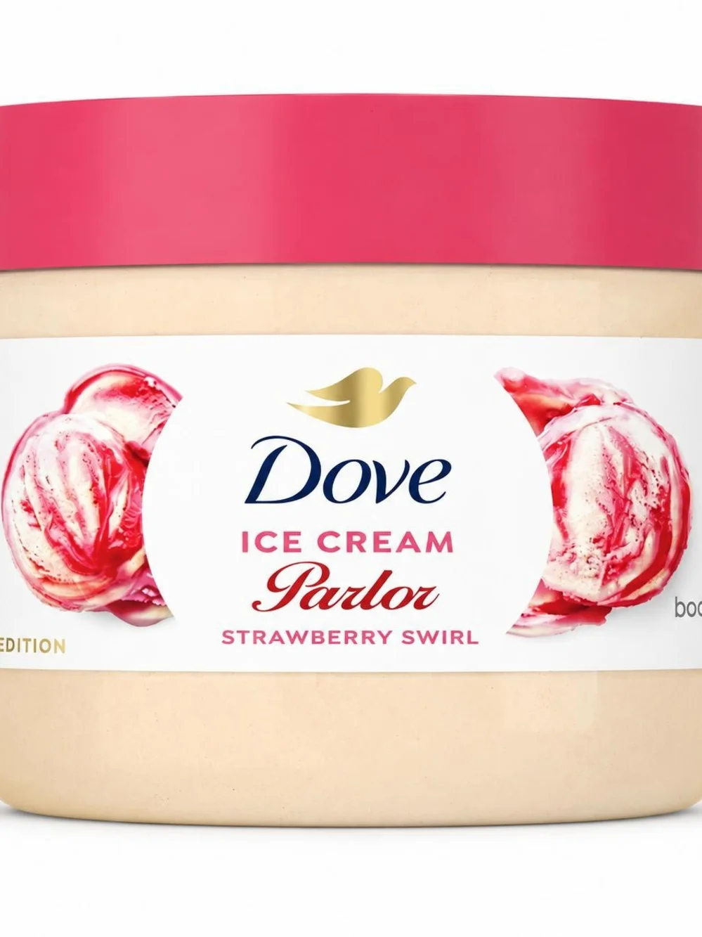 Dove Strawberry Swirl Body Wash & Scrub Set With Bath Gloves